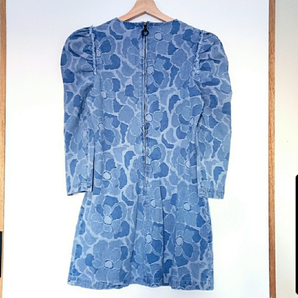 NWT Kate Spade Abstract Peony Denim Dress - Picture 5 of 12